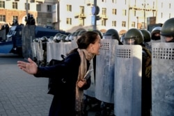 На акции протеста в Минске, 20 сентября 2020 года