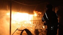 Ukraine -- Fire after Russian strike in Nizhyn, Chernihiv region, 16Oct2025