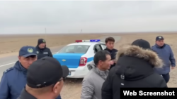 Полиция на месте проведения акции в Алматинской области